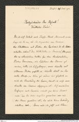 Nachlass Franz Steindachner, Brief von Eduard Graeffe an Franz Steindachner (29.06.1901), Inv.Nr. 173.34, Seite 1